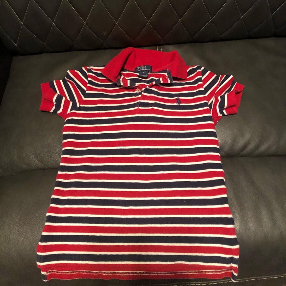 Polo Ralph Lauren Boys red stripped shirt.